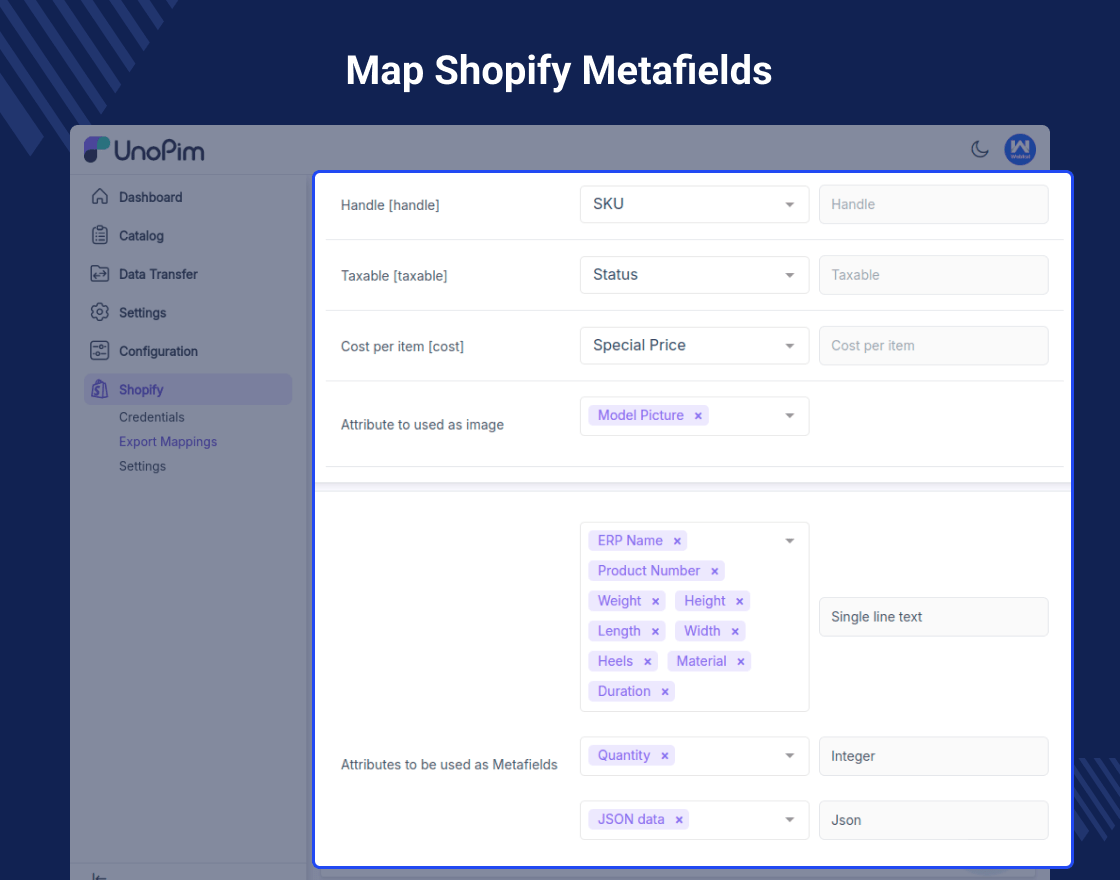 UnoPim Shopify Connector Slider Image 2