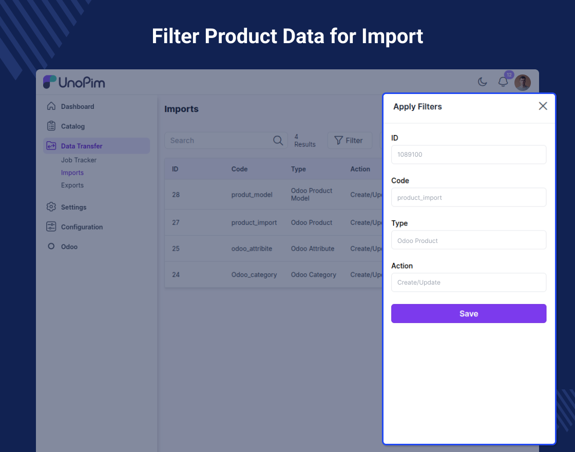 UnoPIM Odoo Connector Slider Image 7