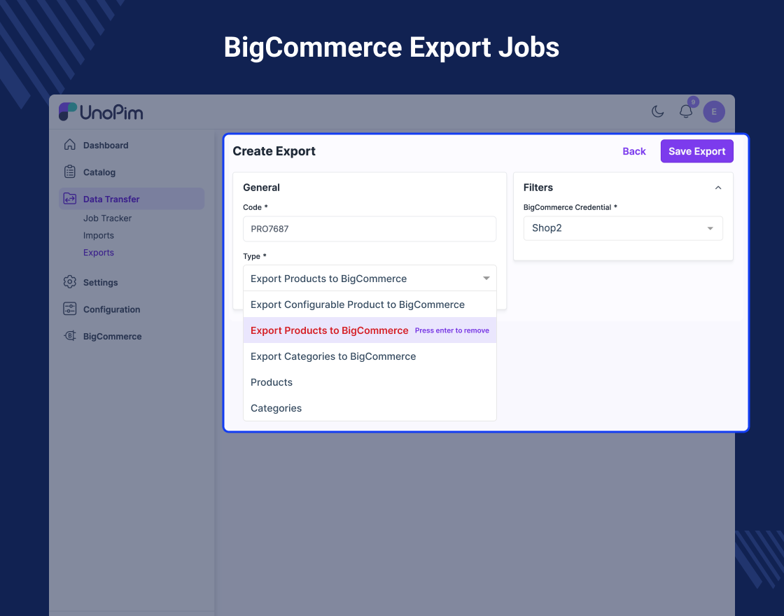 UnoPim BigCommerce Connector Slider Image 6