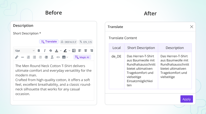 UnoPim MagicAI Multiple attribute Content Translated