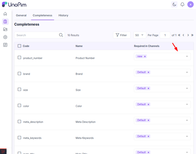 completenss settings